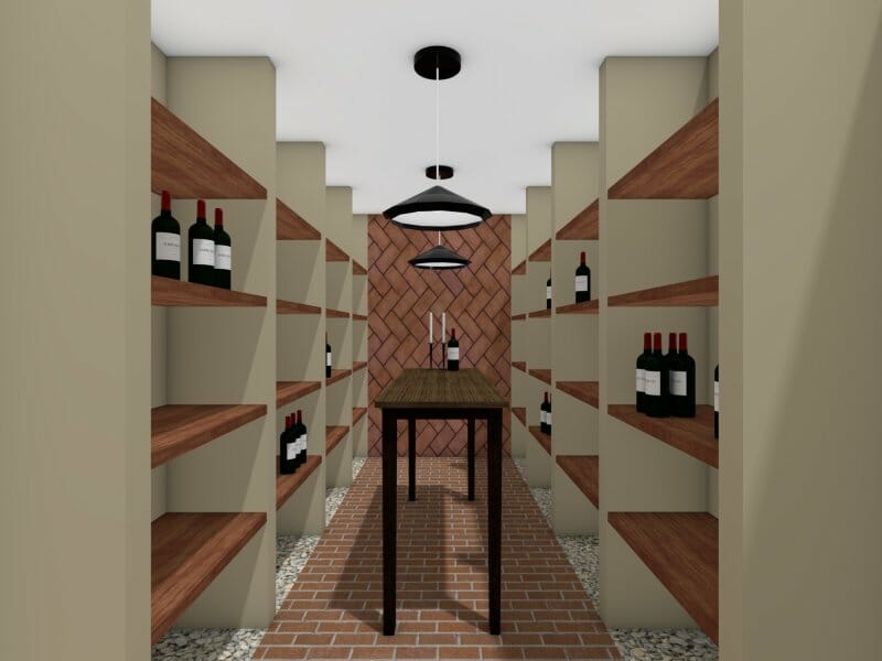 3D Photo of a wine cellar.